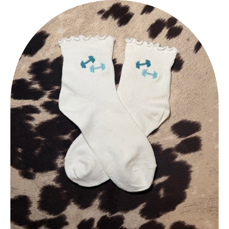 Blue Dumbbell Socks
