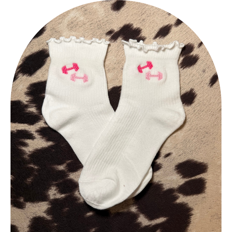 Pink Dumbbell Socks