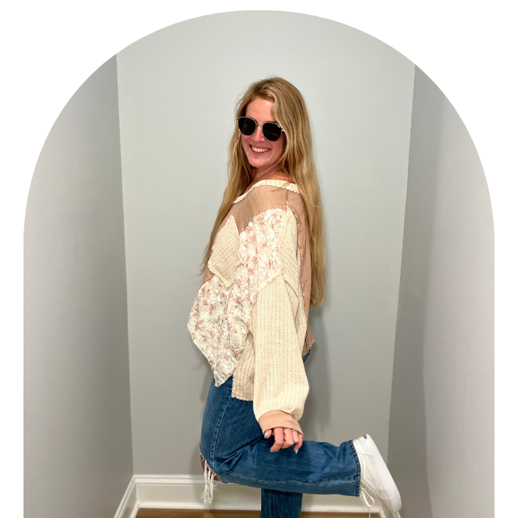 Neutral Florals Top