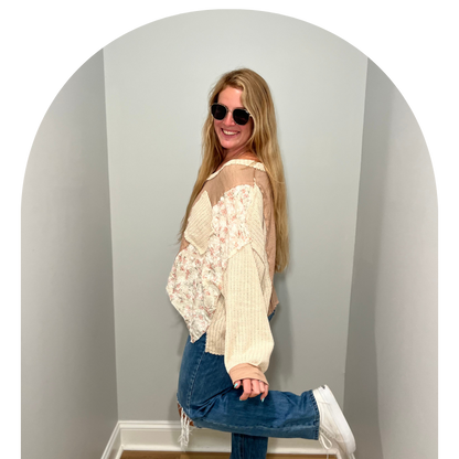 Neutral Florals Top