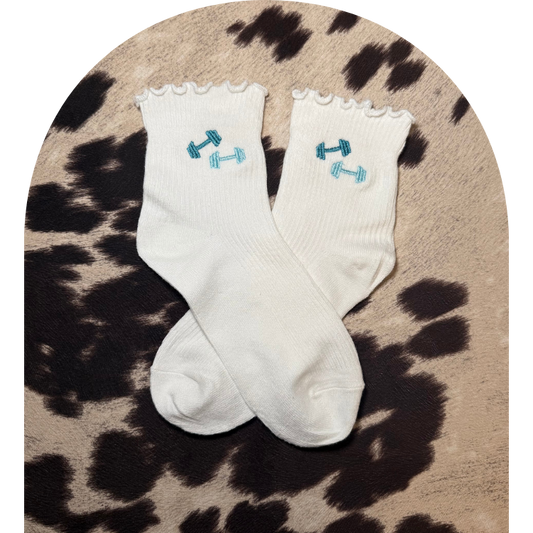 Blue Dumbbell Socks