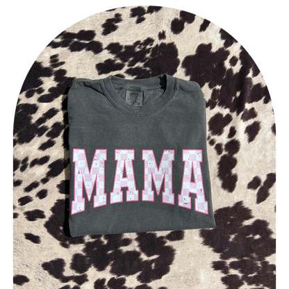 Pink Checkered Mama Tee