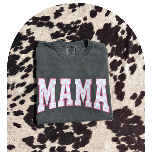 Pink Checkered Mama Tee