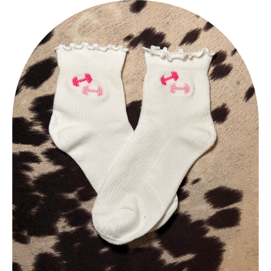 Pink Dumbbell Socks