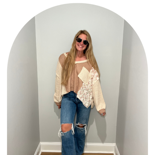 Neutral Florals Top