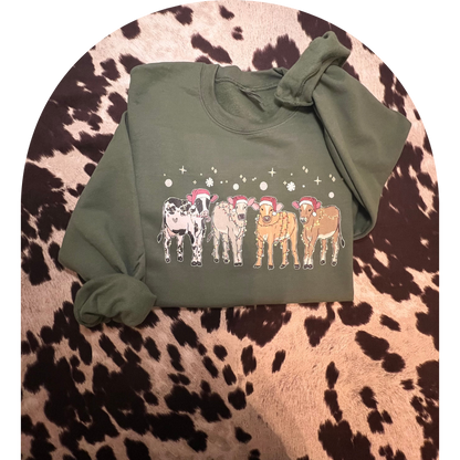 Christmas Cows Crewneck Sweatshirt