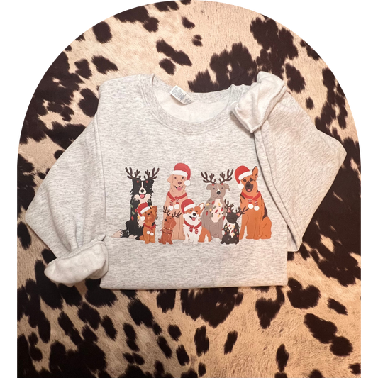 Christmas Dogs Crewneck Sweatshirt